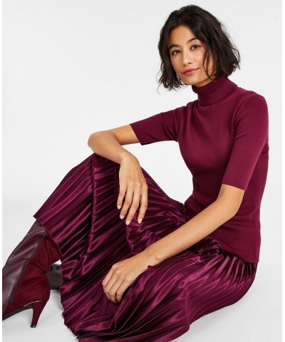 Women's Half-Sleeve Turtleneck Top Chianti $31.57 Sweaters