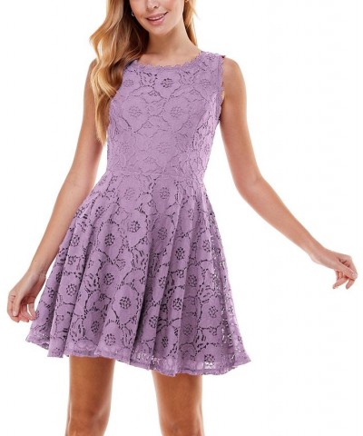 Juniors' Lace Fit & Flare Dress Hunter $31.27 Dresses