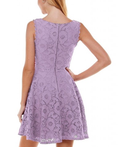 Juniors' Lace Fit & Flare Dress Hunter $31.27 Dresses