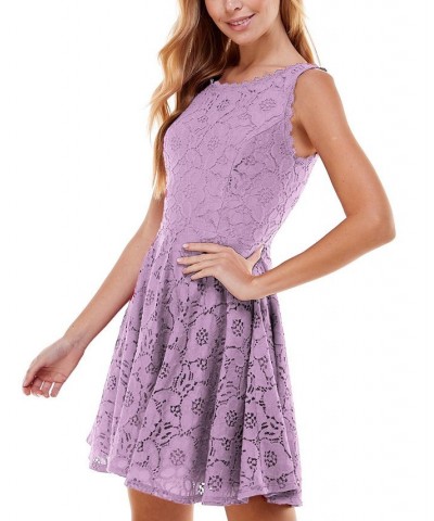 Juniors' Lace Fit & Flare Dress Hunter $31.27 Dresses