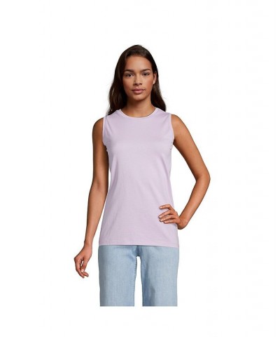 Women's Supima Cotton Crew Neck Tank Top Lavender cloud $20.62 Tops