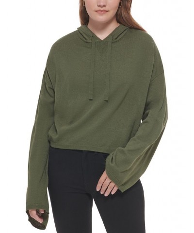 Women's Hooded Bell-Sleeve Top Green $27.40 Sweatshirts