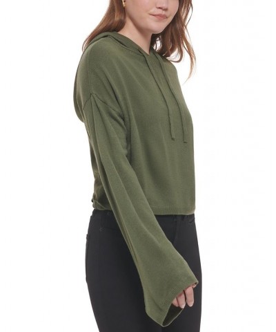 Women's Hooded Bell-Sleeve Top Green $27.40 Sweatshirts