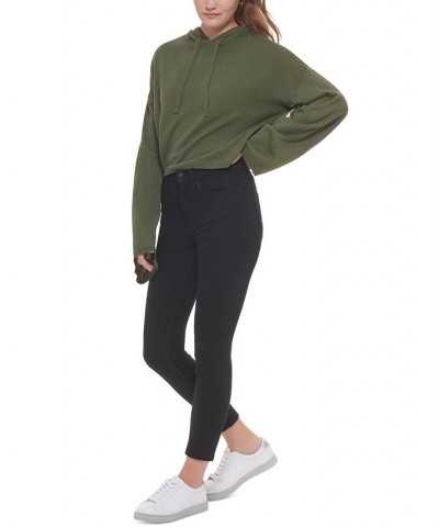 Women's Hooded Bell-Sleeve Top Green $27.40 Sweatshirts