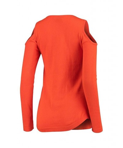 Women's Orange San Francisco Giants Logo Cold Shoulder Sweater Orange $32.20 Sweaters