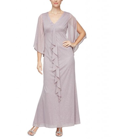 V-Neck Ruffle-Front Gown Mauve $64.07 Dresses