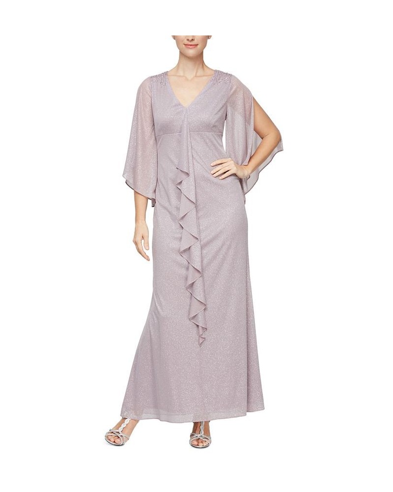 V-Neck Ruffle-Front Gown Mauve $64.07 Dresses