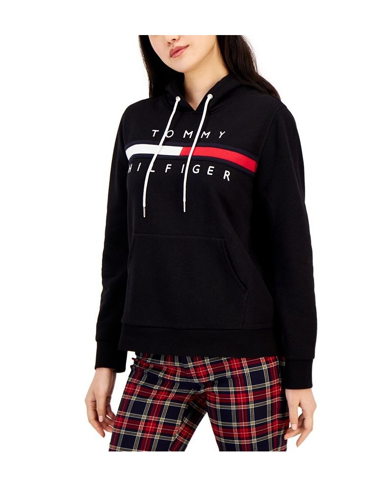 Women's Long Sleeve Front Pocket Logo Sweatshirt Black $27.60 Sweatshirts