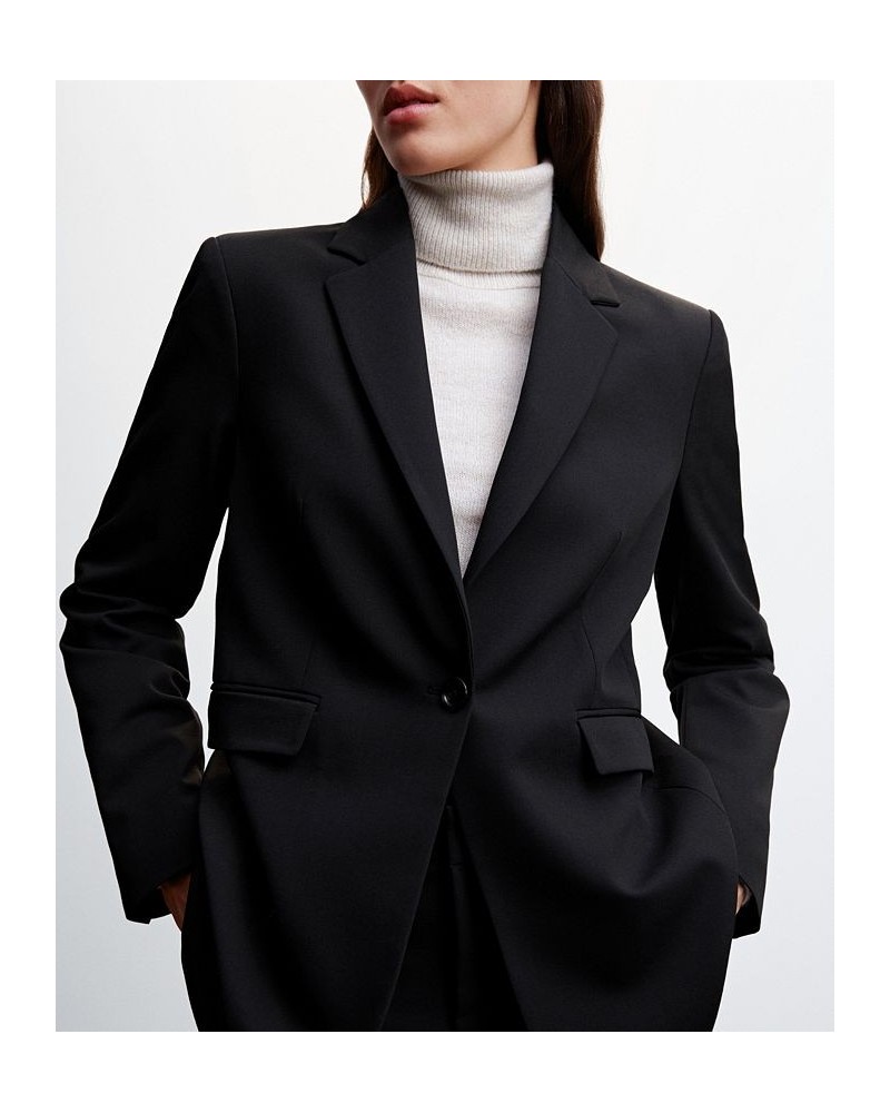 Women's Long Sleeve Suit Blazer Black $36.00 Jackets