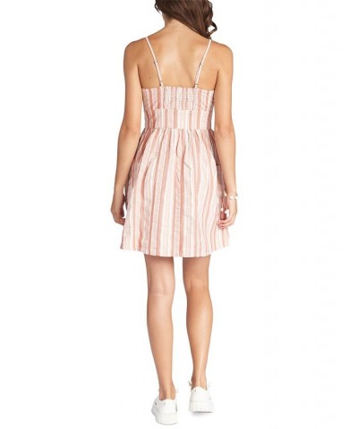 Juniors' Under the Cali Sun Striped Sleeveless Mini Dress Baked Clay River Stripe $31.20 Dresses