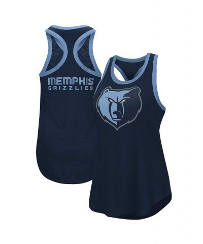 Women's Navy Memphis Grizzlies Showdown Scoop-Neck Racerback Tank Top Navy $21.59 Tops