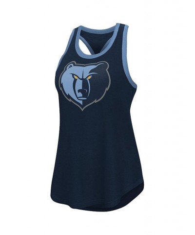 Women's Navy Memphis Grizzlies Showdown Scoop-Neck Racerback Tank Top Navy $21.59 Tops