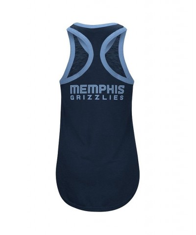 Women's Navy Memphis Grizzlies Showdown Scoop-Neck Racerback Tank Top Navy $21.59 Tops