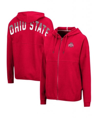 Women's Scarlet Ohio State Buckeyes Two-Hit Full-Zip Hoodie Scarlet $28.60 Sweatshirts