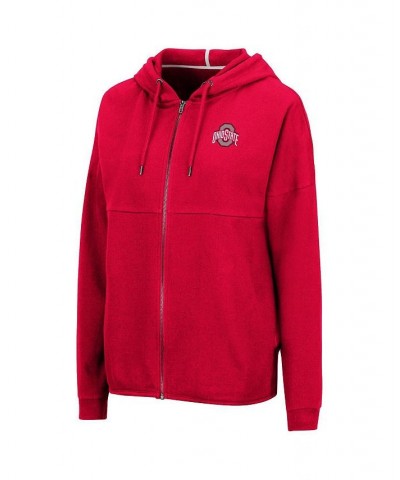 Women's Scarlet Ohio State Buckeyes Two-Hit Full-Zip Hoodie Scarlet $28.60 Sweatshirts