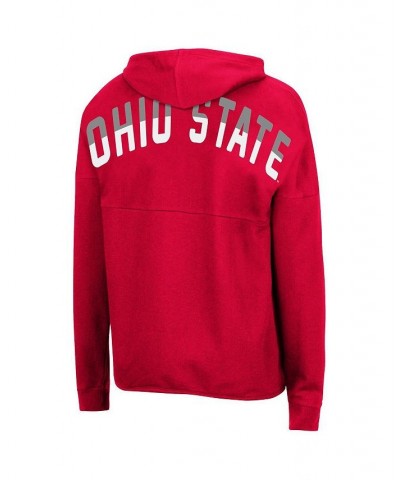 Women's Scarlet Ohio State Buckeyes Two-Hit Full-Zip Hoodie Scarlet $28.60 Sweatshirts