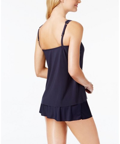 Illusionists Mirage Tiered Tankini Top Blue $41.40 Swimsuits