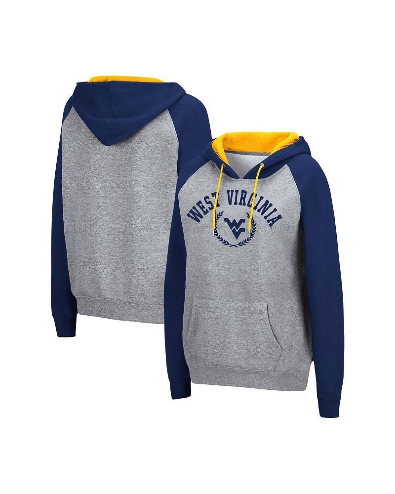 Women's Heather Gray West Virginia Mountaineers Contrast Raglan Pullover Hoodie Heather Gray $25.85 Sweatshirts