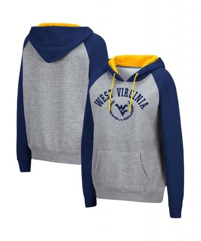 Women's Heather Gray West Virginia Mountaineers Contrast Raglan Pullover Hoodie Heather Gray $25.85 Sweatshirts