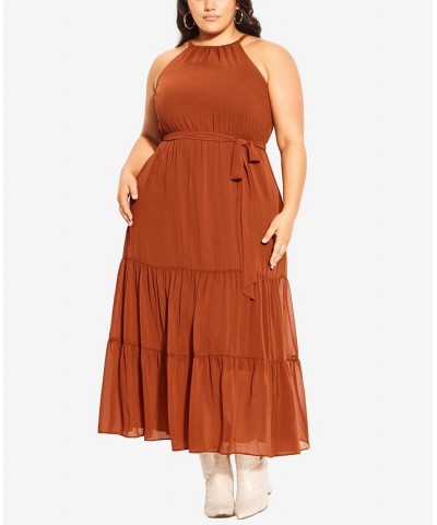 Trendy Plus Size Halter Love Maxi Dress Ginger $55.47 Dresses