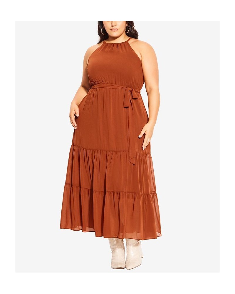 Trendy Plus Size Halter Love Maxi Dress Ginger $55.47 Dresses