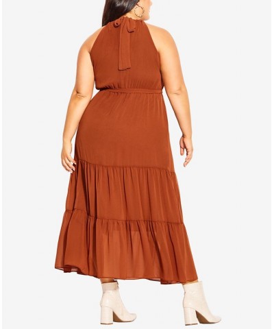 Trendy Plus Size Halter Love Maxi Dress Ginger $55.47 Dresses