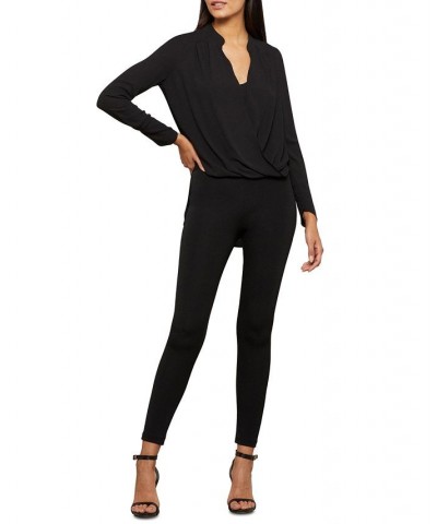 Drape-Front Blouse Black $33.82 Tops