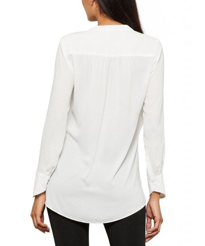 Drape-Front Blouse Black $33.82 Tops