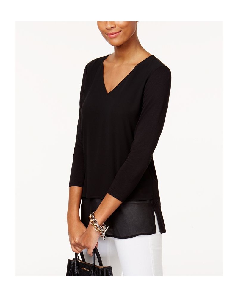 Women's Layered-Look Tunic Top Regular & Petite Sizes Black $34.32 Tops