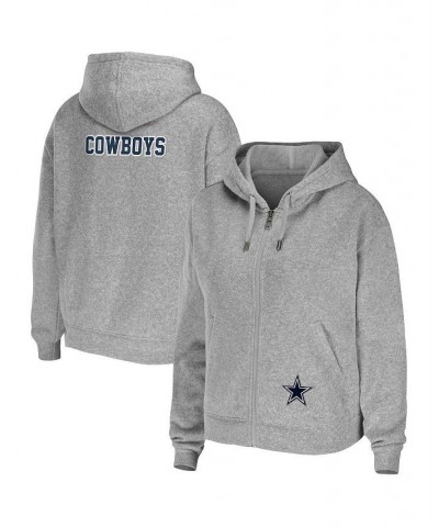 Women's Heather Gray Dallas Cowboys Plus Size Full-Zip Hoodie Heather Gray $37.40 Sweatshirts