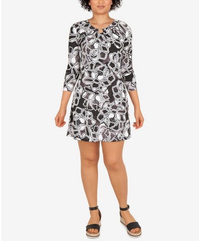 Petite Ombre Bold Bloom Print Dress Black $34.04 Dresses