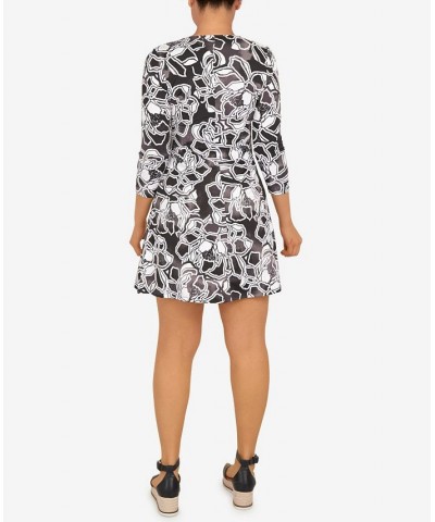 Petite Ombre Bold Bloom Print Dress Black $34.04 Dresses