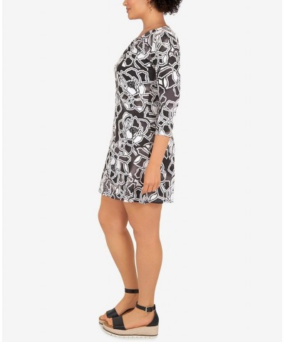 Petite Ombre Bold Bloom Print Dress Black $34.04 Dresses