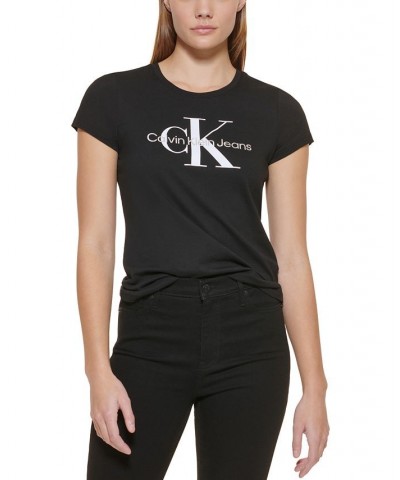 Petite Foil Monogram Logo T-Shirt Black $14.28 Tops