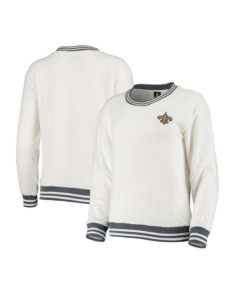 Women's Cream Charcoal New Orleans Saints Granite Knit Pullover Sweatshirt Cream, Charcoal $30.10 Sweatshirts