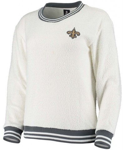 Women's Cream Charcoal New Orleans Saints Granite Knit Pullover Sweatshirt Cream, Charcoal $30.10 Sweatshirts