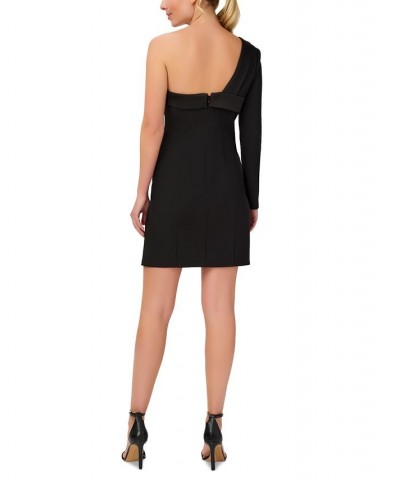 Women's Asymmetrical-One-Shoulder Sheath Dress Black $79.05 Dresses