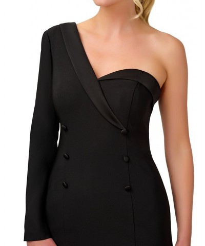 Women's Asymmetrical-One-Shoulder Sheath Dress Black $79.05 Dresses