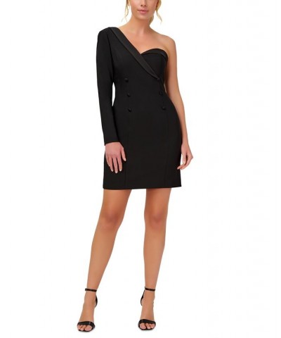 Women's Asymmetrical-One-Shoulder Sheath Dress Black $79.05 Dresses