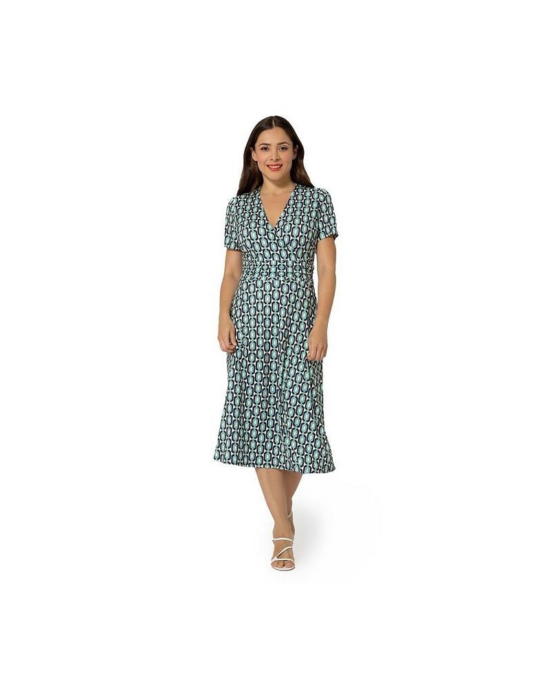 Women's Amiya Midi Perfect Wrap Dress Capri blue radiance $47.40 Dresses