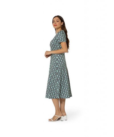 Women's Amiya Midi Perfect Wrap Dress Capri blue radiance $47.40 Dresses