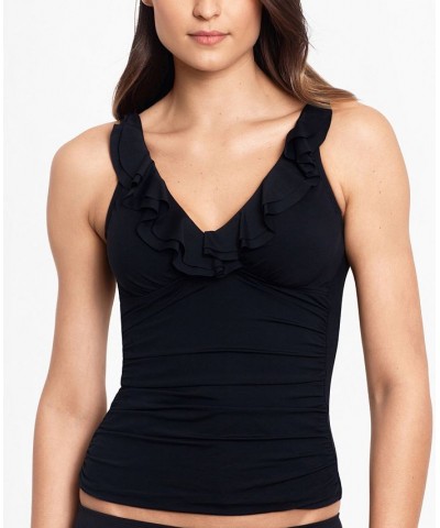 Beach Club Ruffle Tankini Top & Beach Club Hipster Bikini Bottoms Black $49.45 Swimsuits