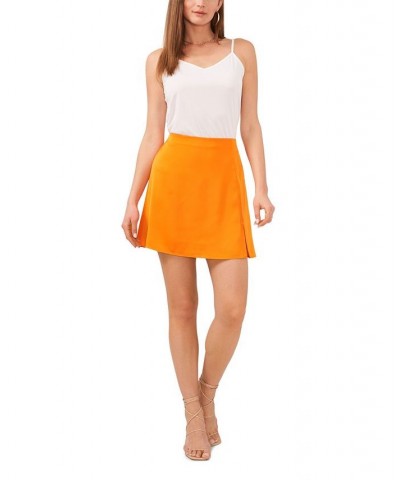 Women's Side Slit Mini Skirt Orange $42.66 Skirts