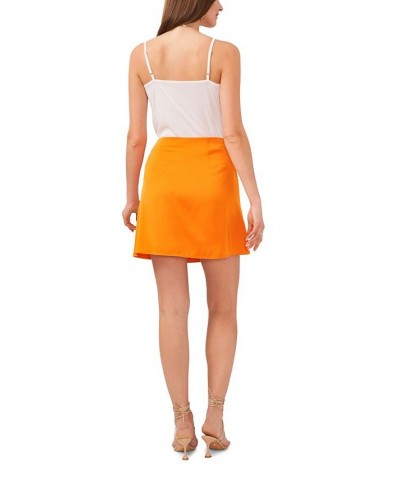 Women's Side Slit Mini Skirt Orange $42.66 Skirts