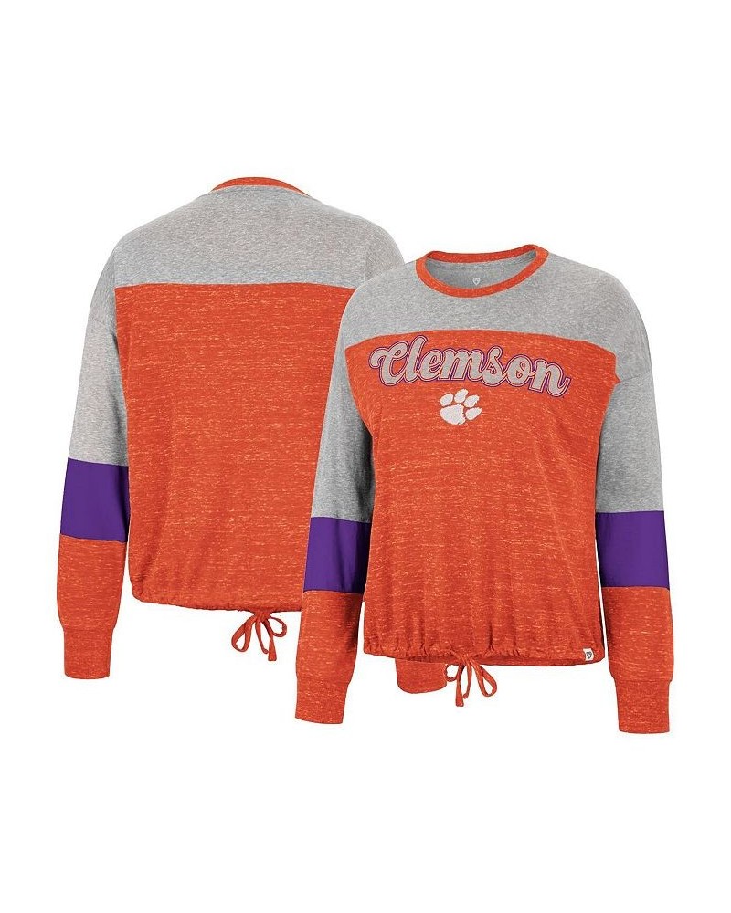 Women's Orange Clemson Tigers Joanna Tie Front Long Sleeve T-shirt Orange $24.00 Tops