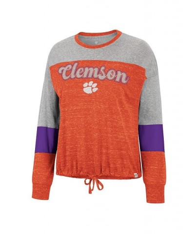 Women's Orange Clemson Tigers Joanna Tie Front Long Sleeve T-shirt Orange $24.00 Tops