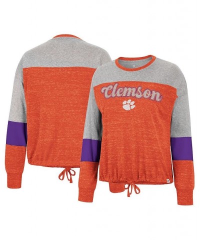 Women's Orange Clemson Tigers Joanna Tie Front Long Sleeve T-shirt Orange $24.00 Tops