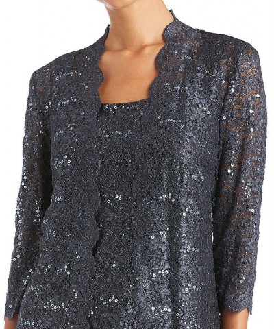 3-Pc. Sequined Lace Pantsuit & Jacket Coal $55.60 Dresses