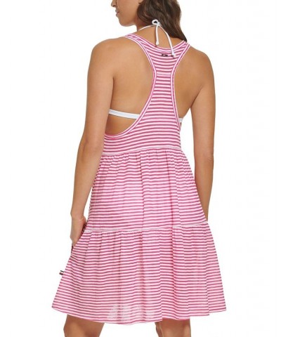 Striped Tank Cover-Up Pink $36.96 Swimsuits