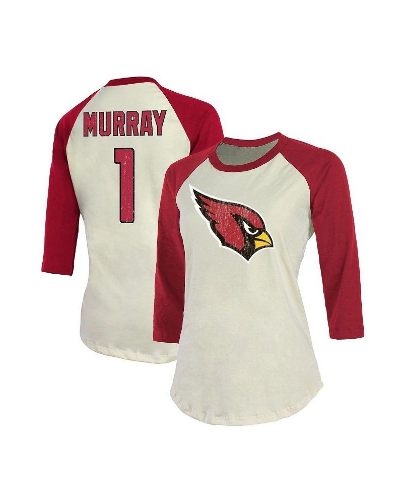 Women's Arizona Cardinals Player Raglan Name and Number 3/4-Sleeve T-shirt Cream, Cardinal $31.79 Tops